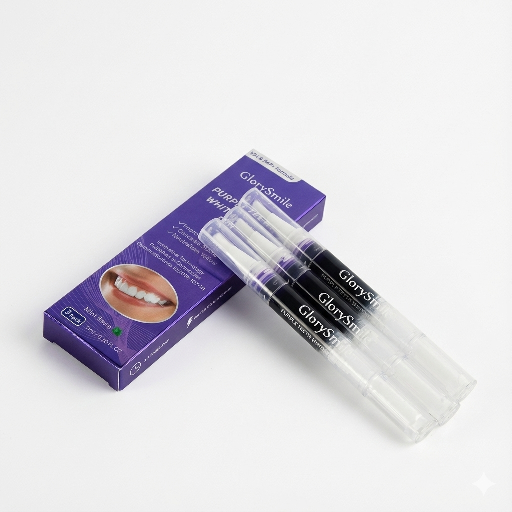 GlorySmile V34 Purple Color Corrector Pen 9ml - Instant teeth brightening serum and yellow tone neutralizer cosmetic dental care hismile viral TikTok