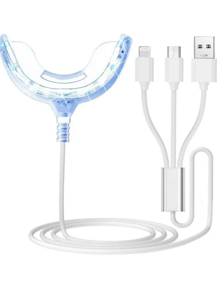 Viral Tiktok BreezyWhite Smart LED Teeth Whitening Accelerator Light - Blue cold light mouthpiece 465nm connected to iPhone Android and USB for fast results